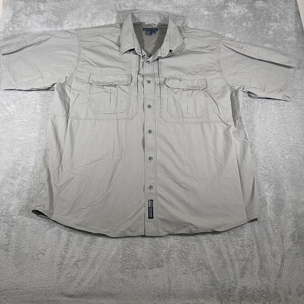 5.11 Tactical Concealed Shirt Mens 2XL Gray Short Sleeve Vented‎ Pockets Outdoor